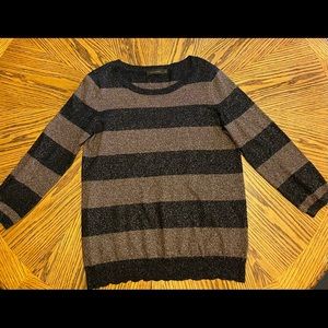 The Limited brown black gold metallic sweater L
